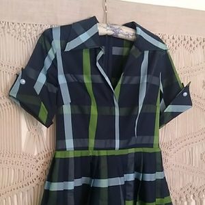 Vintage Style navy midi dress